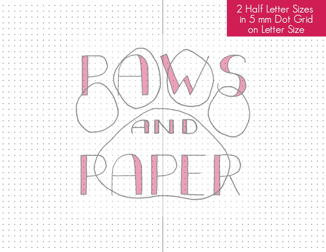 Printable Dot Grid Paper A5 Half Letter Size Planner - Etsy