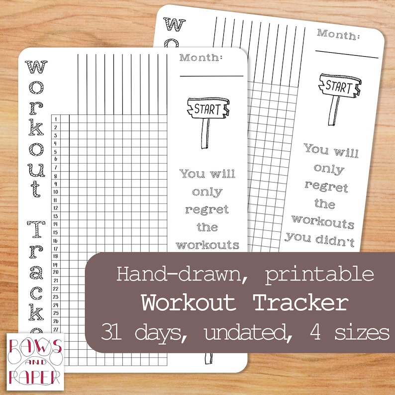 PRINTABLE training tracker for 31 times for your planner or bullet magazine. Vertical and undated physical fitness and work out planner. photograph about Printable Workout Journals known as PRINTABLE exercise routine tracker for 31 times for your planner or bullet magazine. Vertical and undated conditioning and work out planner.