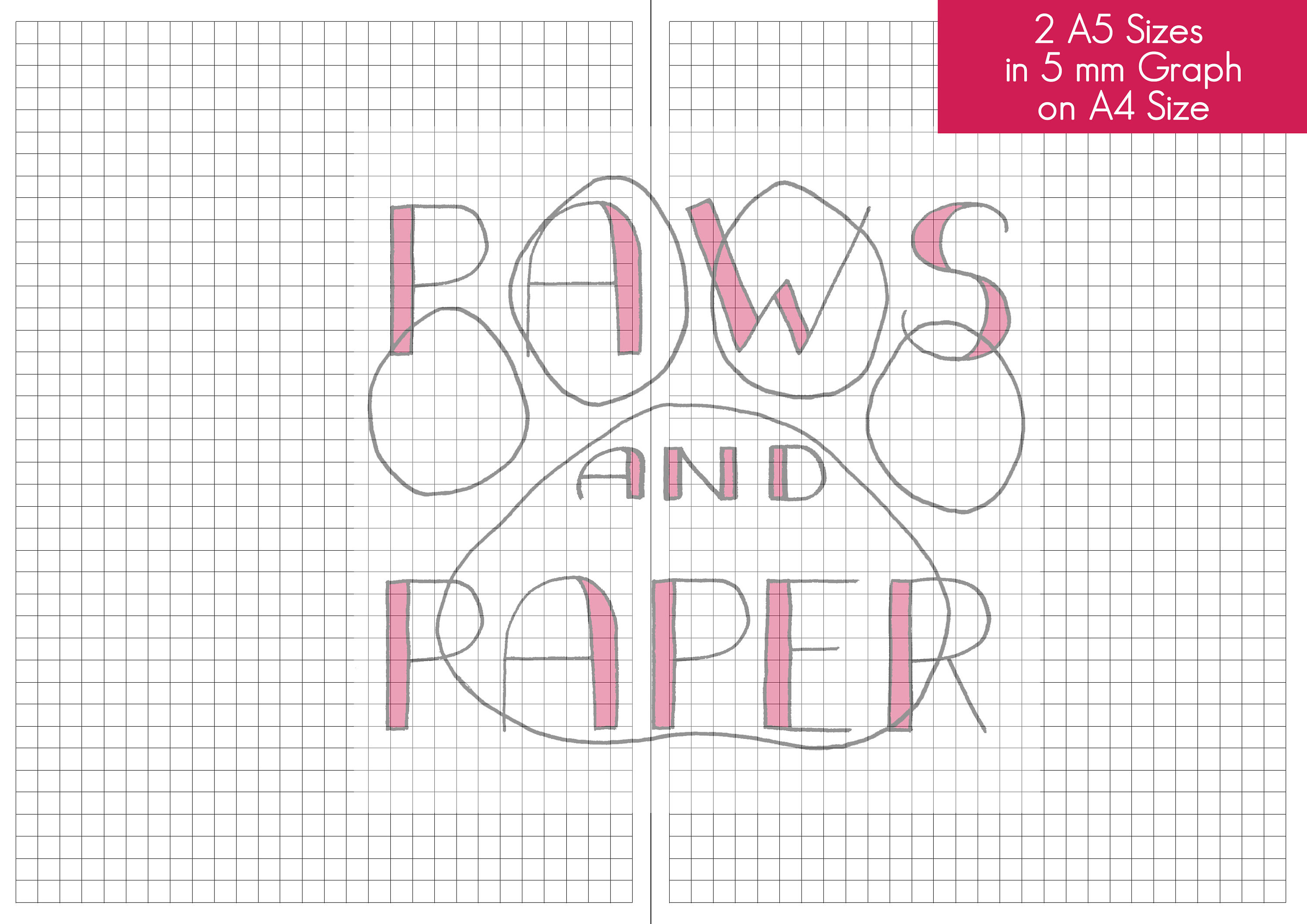 Printable Graph Paper, Grid Paper, 4 Printables, A5, Half Letter ...