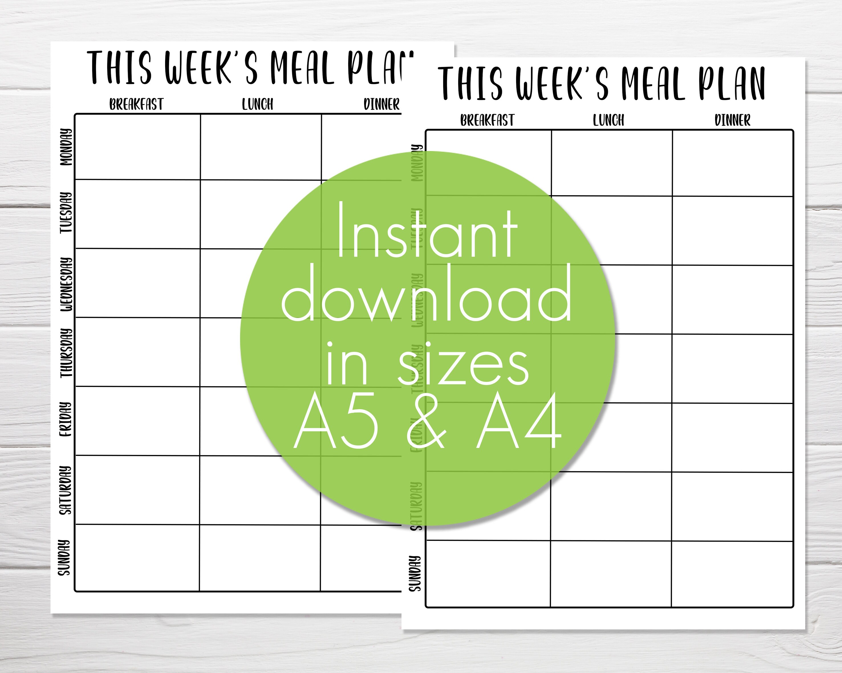 Meal Planner Bullet Journal Printable Planner Printable | Etsy