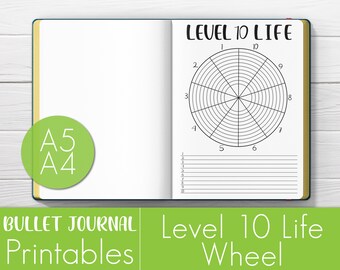 Level 10 Life - Goal Setting - Printable Bullet Journal - Printable Planner - Goal Planner - Personal Development - Bujo 2021 - A4 & A5