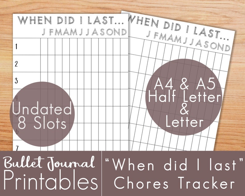 Chores Tracker Bullet Journal Printable Planner Printable | Etsy India