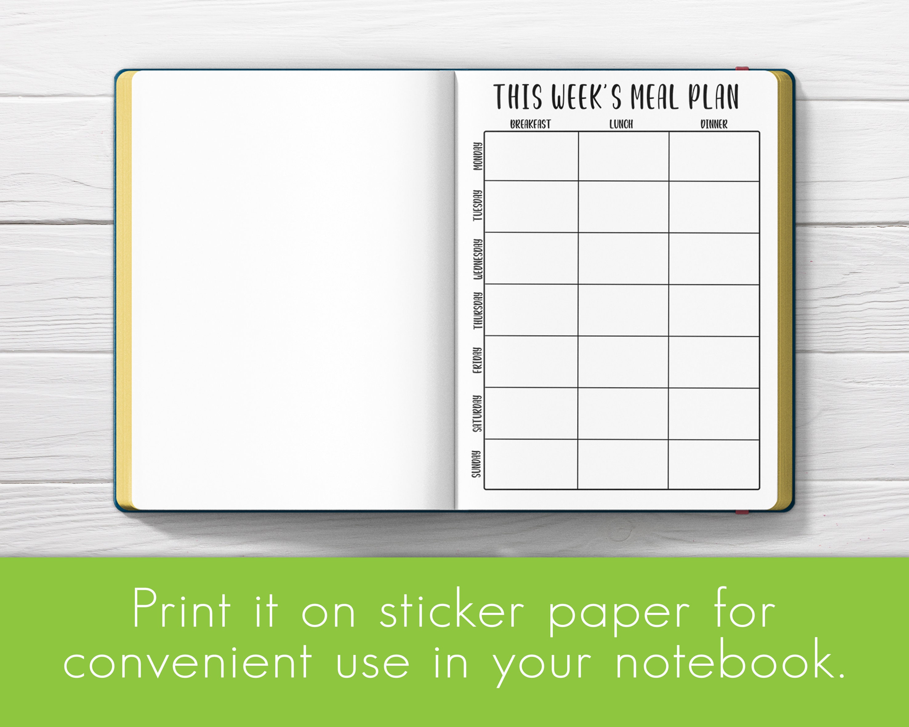 Meal Planner Bullet Journal Printable Planner Printable | Etsy