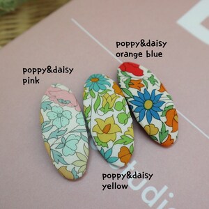 6cm Liberty fabric Snap Clip,Mini Liberty Fabric covered hairpins for girls,Hair Accessoies,Liberty of london Hair Clips, ribbonnkids image 4