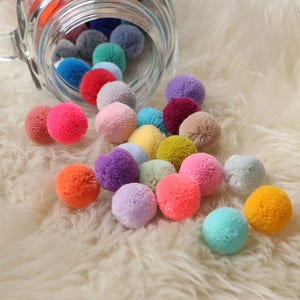 2cm Pompoms in your choice of colors-Yarn pom pom-Colorful Handmade Pom Pom Wholesale Pom Pom-Party Decor-Craftt Supplies-RIBBONNKIDS image 4