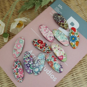 6cm Liberty Stoff Snap Clip,Mini Liberty Stoff bezogene Haarnadeln für Mädchen,Haar accessoies,Liberty of london Haarspange,Ribbonnkids