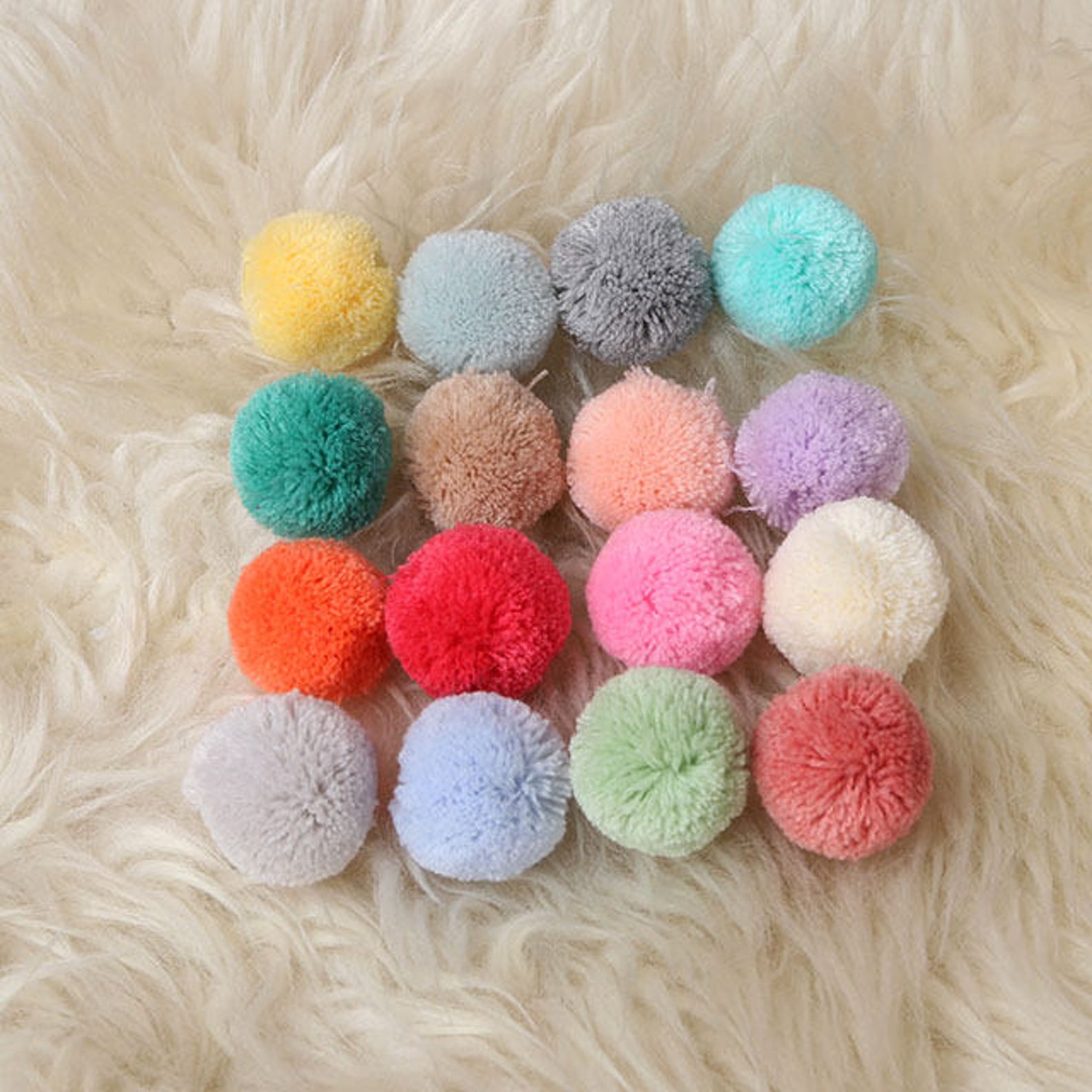 1.23cm Pom Poms in Your Choice of Colors-yarn Pom - Etsy