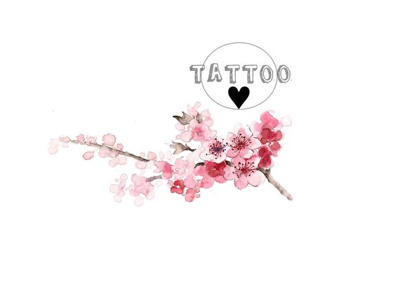 Tatouage Temporaire Fleur Cerisier Mode Tatouage Cool Beauté Sexy Imperméable à Leau Autocollants 4 9x7cm 10 X 7 1cm 10x14cm 20x14cm 205x27cm Aa36