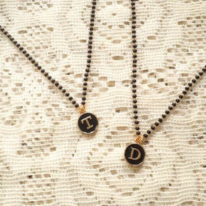 Personalized Mangalsutra, Initial Mangalsutra Necklace, Name Initial Mangalsutra Necklace, Gift for Indian Wife, 18 inch approx total length