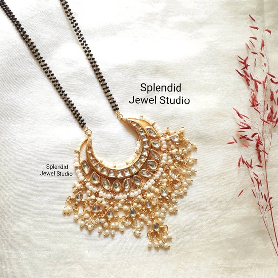 Stunning Pearl Kundan Golden Mangalsutra Kundan Mangalsutra