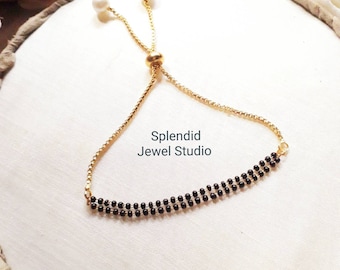 Bracelet Mangalsutra élégant, bijoux indiens Work Wear, bracelet Mangalsutra, mangalsutra à la main, mangalsutra minimal, mangalsutra moderne