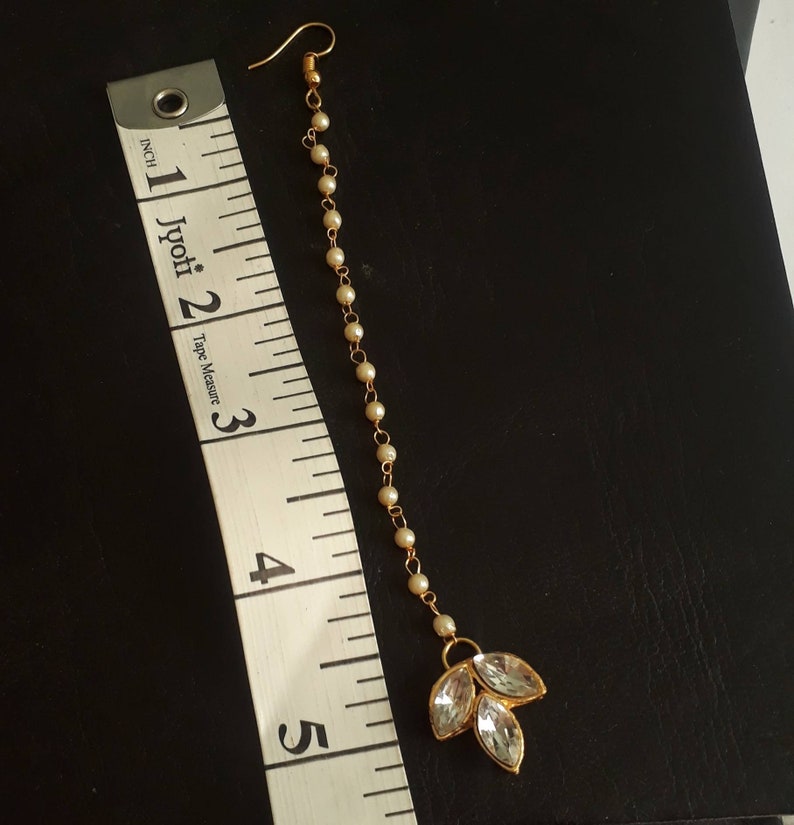 Bridal Maangtikka Elegant Maang Tikka Simple maangtikka tikka headpiece Pearl Maang tika Kundan maangtika Imitation kundan tikka