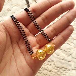 Traditional Indian Mangalsutra, black beads Mangalsutra, Mangalsutra necklace, Double strand  mangalsutra necklace, daily wear mangalsutra