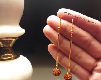 Elegant Rudraksha Earrings, Rudraksha jewelry, gift for yoga teacher