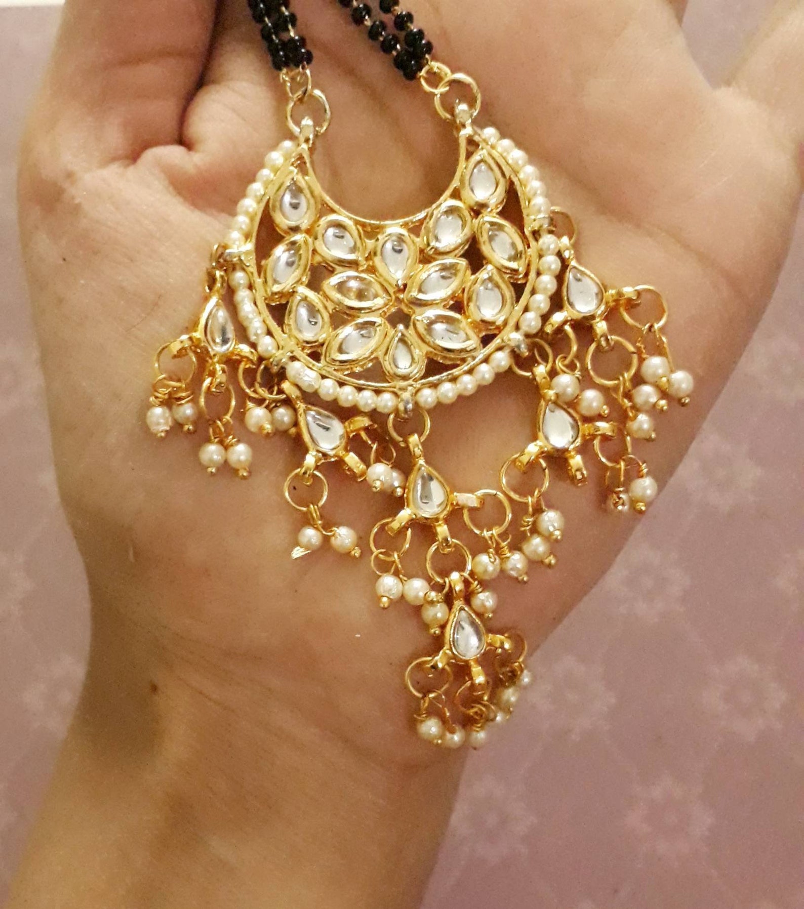 Designer Mangalsutra Indian Mangalsutra Necklace Double Etsy