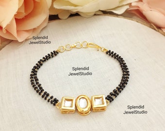 Kundan Mangalsutra Bracelet, Indian Work Wear Jewelry