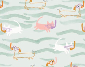 /'Under the sea/' cats /& dogs from Dashwood studio 100/% cotton fabric