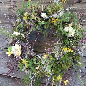 Natural Yellow Flower Spring Door Wreath