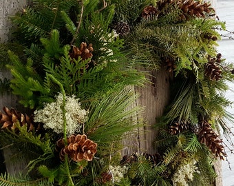 Fresh Evergreen Pine Cone Wreath