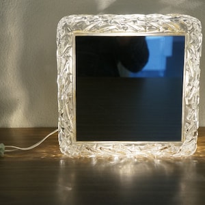Wila leuchten glass wall lamp with mirror retro vintage mirror Peill Putzler ice glass wall lamp
