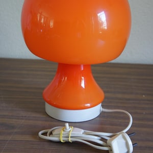 Orange mushroom lamp desk lamp table lamp mid century lamp vintage orange lamp mood lamp Peill Putzler Murano style lamp