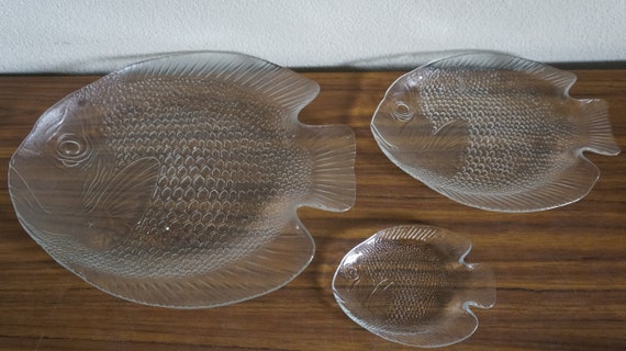 Vintage Arcoroc Fish Platesfish Shaped Dinner Set Mid Etsy Singapore