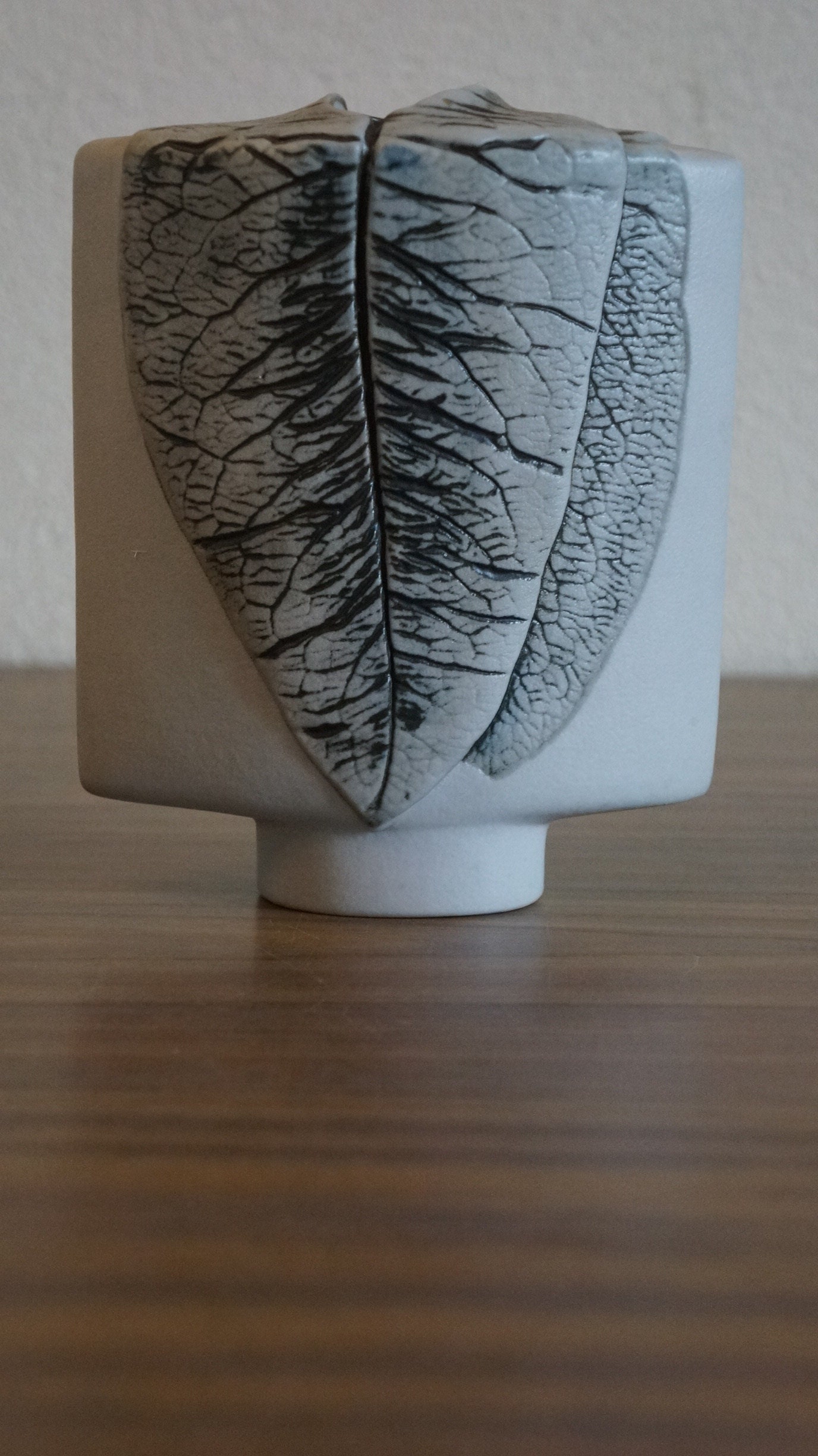 Rosenthal Studio Line Germany  Sculptural Leaf Vase  Design Antje Bruggemann..