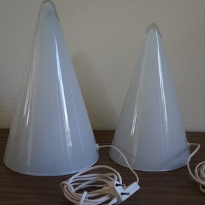 Sce Teepee  Ilu Holmegaard Murano vintage retro 70,s glass design table desk lamps.