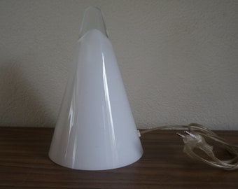 Ilu SCE Murano Peill Putzler Teepee iceberg opaline glass  vintage desk table lamp