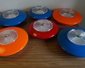 Peill Putzler  Murano RZB orange red blue vintage retro design spage age ufo  60,s ceiling wall  lamps.
