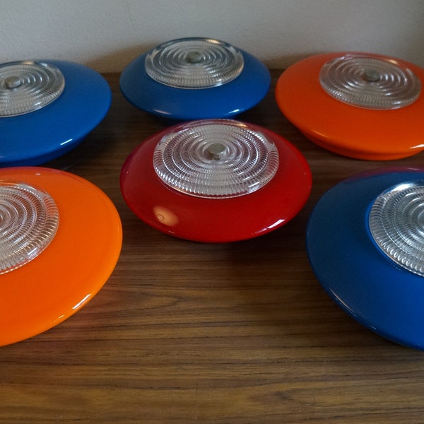 Peill Putzler  Murano RZB orange red blue vintage retro design spage age ufo  60,s ceiling wall  lamps.