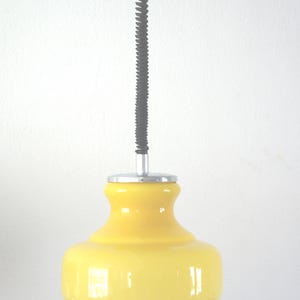 Beautiful yellow glass pendant lamp from the 60s vintage yellow lamp mid century yellow lamp Peill Putzler lamp.