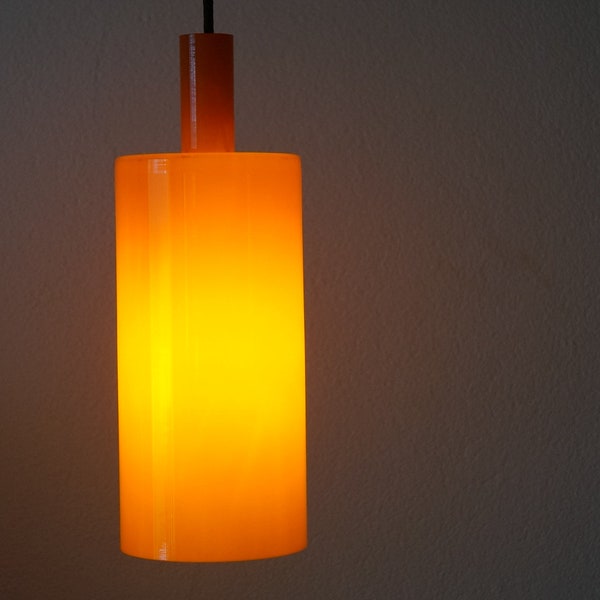 Jo Hammerborg Fog  Morup Pisa retro vintage orange design glass pedant light.