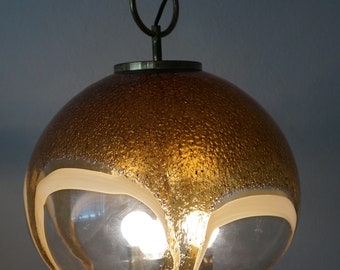 Murano Peill Putzler Glashutte Limburg spage age retro vintage design large glass 70s hanging lamp pedant lamp