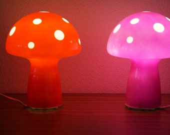 Mushroom glass lamp