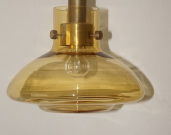 Glassheute Limburg Murano Peill Putzler Raak retro spage age desing gold collerd glass pedant lamp.