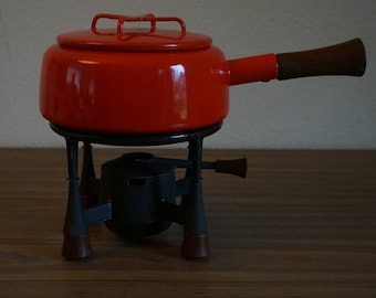 Seppo Mallat Finel Arabia Danks Kobenstyle Denmark vintage retro red fondue pot.