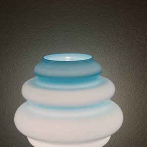 Vintage Italian Empoli  orange/turquoise decorative glass mushroom lamp 60s mushroom lamp  Peill Putzler Murano