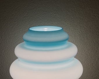 Vintage Italian Empoli  orange/turquoise decorative glass mushroom lamp 60s mushroom lamp  Peill Putzler Murano