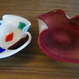 Murano Italy glass Italian design ashtray mid century mid modern Italian glass 1960s