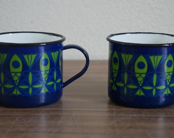 Arabia Finel Kay Franck style Finnish Finland vintage 60s enamel cups mugs