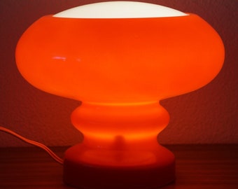 Mushroom design spage age mid modern table desk lamp lamp with red glass Peill Putzler Murano