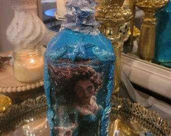 Siren of the Sea Vintage Bottle Art