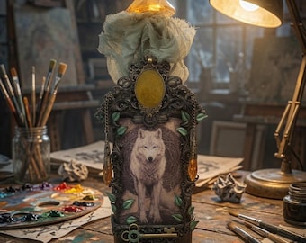 Vintage Celtic White Wolf