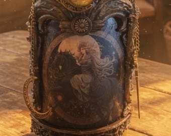 Vintage Lady Moon Altered Bottle