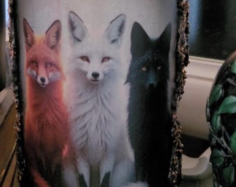 Vintage Fox Trio Alerted Bottle Art