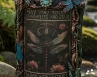 Vintage Dragonfly Altered Bottle