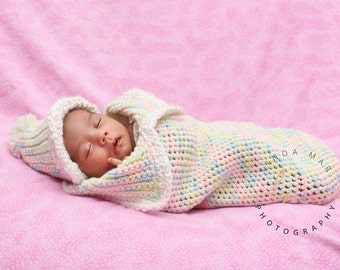 Baby cocoon and beanie set, Cocoon and hat, Crochet cocoon and hat, Baby shower gift, Crochet cocoon, Baby sleep sack, Baby beanie