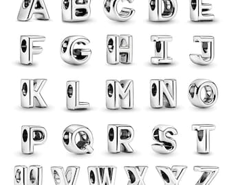 S925 Letters A-Z Charms, fits bracelet, Alphabet, Real Sterling Silver Charms, Comes With Gift Bag