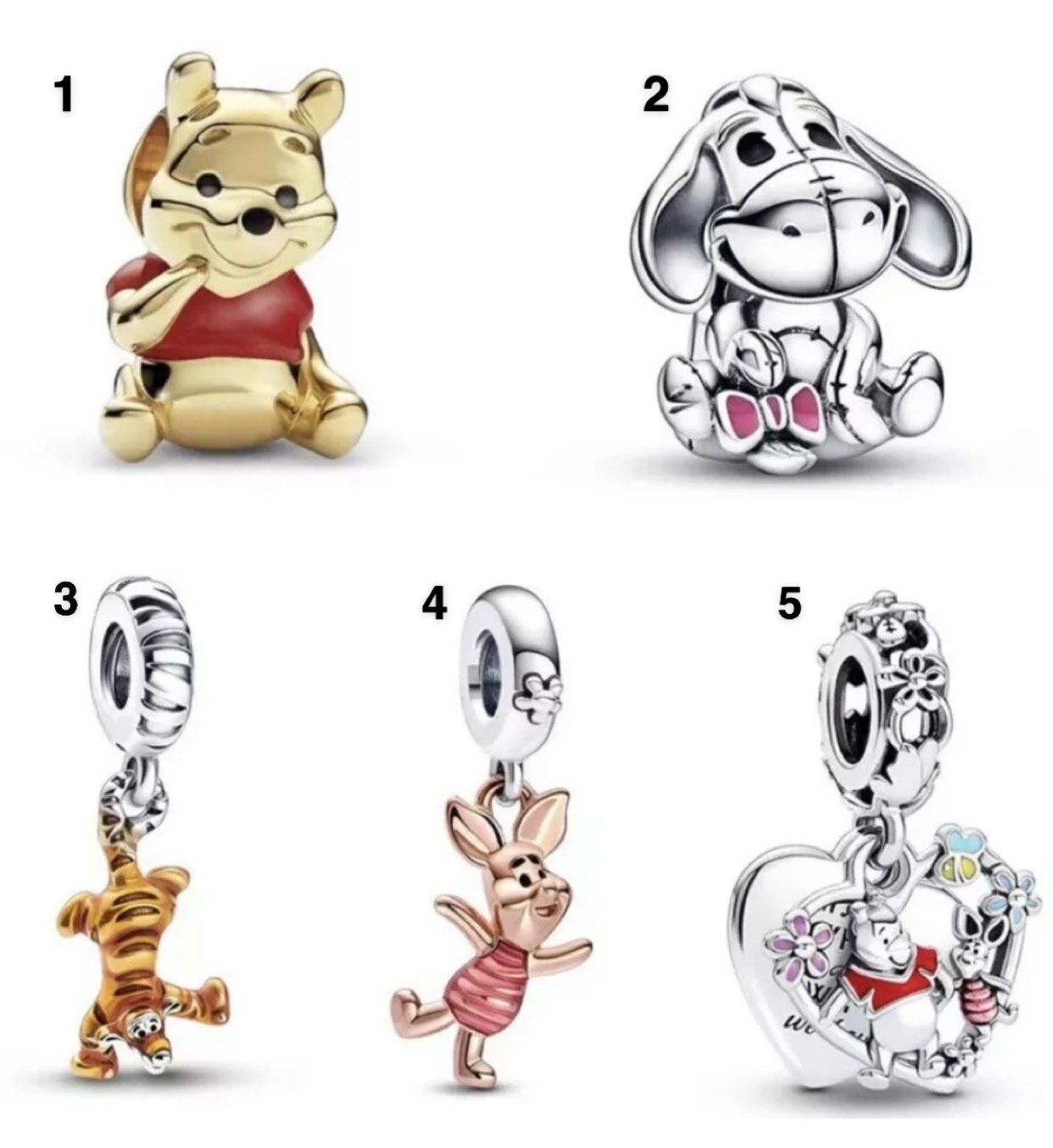 Charms Fits Pandora Bracelet Silver Winnie the Pooh Etsy UK